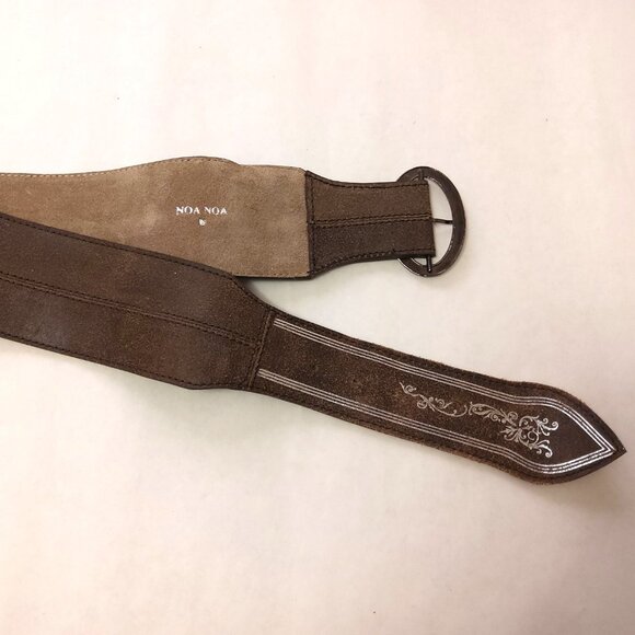 VTG NWOT NOA NOA Vintage Belts Camel Light Brown Genuine Leather Suede Belt - Picture 5 of 13